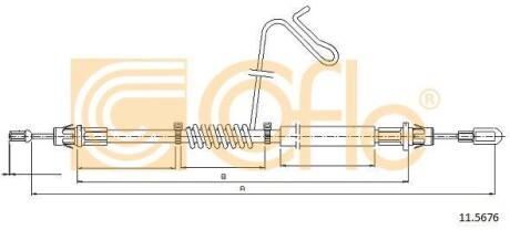 Трос ручника, правый COFLE 11.5676