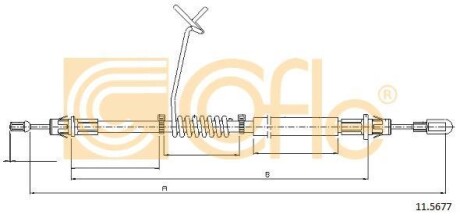 Трос ручника, левый COFLE 11.5677