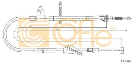 Трос ручника, правый COFLE 11.5743