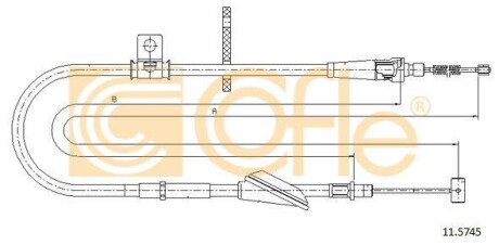 Трос ручника, правый COFLE 11.5745