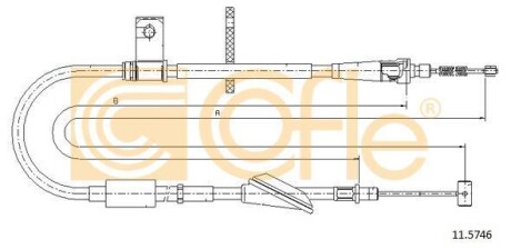 Трос ручника, левый COFLE 11.5746
