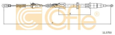 Трос ручника, левый COFLE 11.5753
