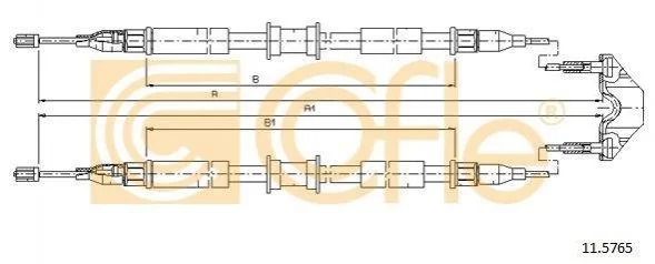 Трос ручного тормоза зад. Opel Combo 1.4-1.7 CDTI 1 COFLE 115765 (фото 1)