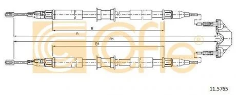 Трос ручного тормоза зад. Opel Combo 1.4-1.7 CDTI 1 COFLE 115765