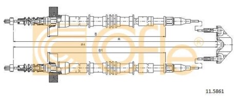 Трос ручника COFLE 11.5861