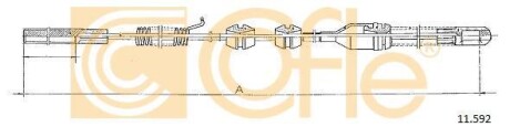 Трос ручника, левый COFLE 11.592