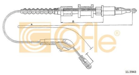 Трос ручника, правый COFLE 11.5943
