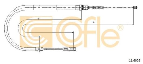 Трос ручника, правый COFLE 11.6026