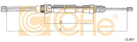 Трос ручника, правый COFLE 11.607