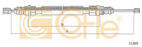 Трос ручника, правый COFLE 11.609