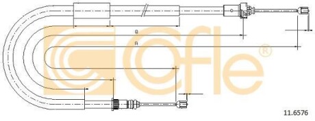 Трос ручника, левый COFLE 11.6576