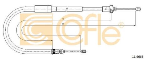 Трос ручника, правый COFLE 11.6663