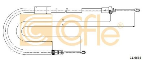 Трос ручника, левый COFLE 11.6664