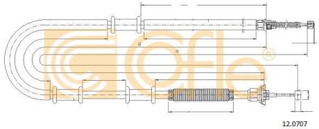 Трос ручника COFLE 12.0707