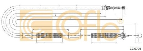 Трос ручника, правый COFLE 12.0709