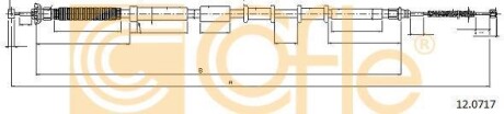Трос ручника, левый COFLE 12.0717