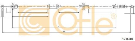 Трос ручника, правый COFLE 12.0740