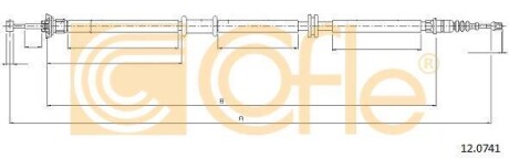 Трос ручника, левый COFLE 12.0741