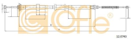 Трос ручника, левый COFLE 12.0743