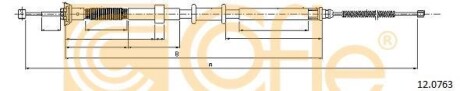 Трос ручника, левый COFLE 12.0763