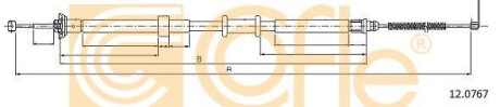 Трос ручника, левый COFLE 12.0767
