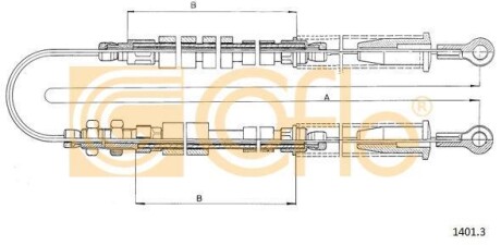 Трос ручника COFLE 1401.3