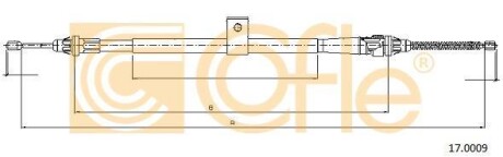 Трос ручника, правый COFLE 17.0009