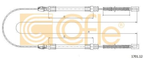Трос ручника, левый COFLE 1701.12