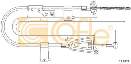 Трос ручника, правый COFLE 17.0121