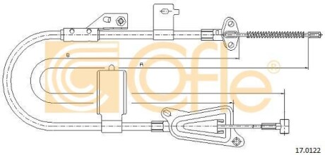 Трос ручника, левый COFLE 17.0122