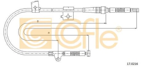 Трос ручника, левый COFLE 17.0216