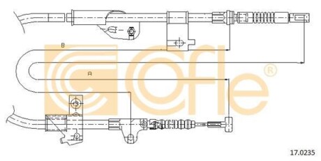Трос ручника, правый COFLE 17.0235