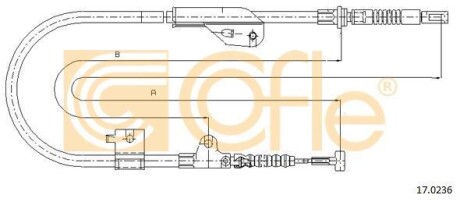 Трос ручника, левый COFLE 17.0236