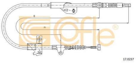 Трос ручника, правый COFLE 17.0237