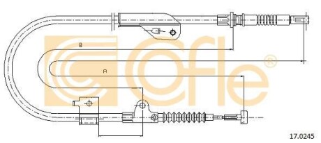 Трос ручника, левый COFLE 17.0245