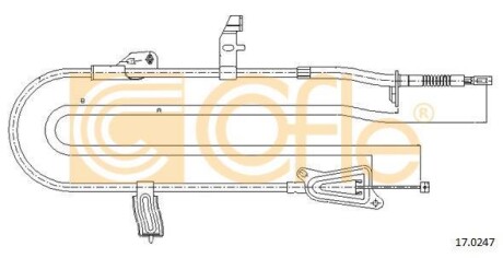 Трос ручника, левый COFLE 17.0247