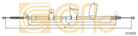 Трос ручника, левый COFLE 17.0325