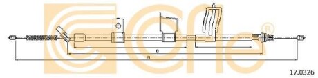 Трос ручника, правый COFLE 17.0326