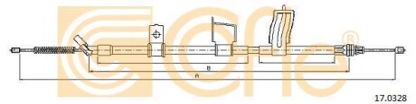 Трос ручника, правый COFLE 17.0328