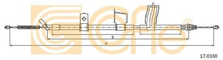 Трос ручника, правый COFLE 17.0330