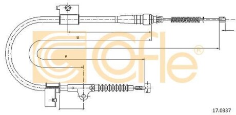 Трос ручника, левый COFLE 17.0337