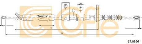 Трос ручника, левый COFLE 17.0366