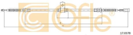 Трос ручника, правый COFLE 17.0378
