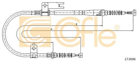 Трос ручника, левый COFLE 17.0596