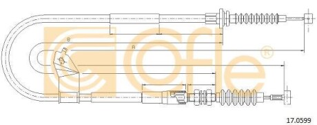 Трос ручника, правый COFLE 17.0599