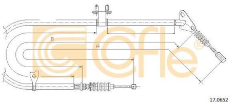 Трос ручника, правый COFLE 17.0652