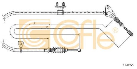 Трос ручника, левый COFLE 17.0655