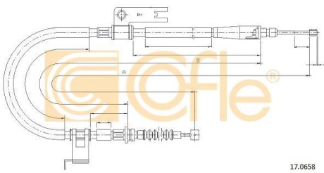 Трос ручника, правый COFLE 17.0658