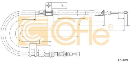Трос ручника, левый COFLE 17.0659