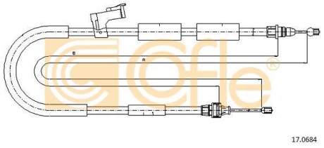 Трос ручника, правый COFLE 17.0684